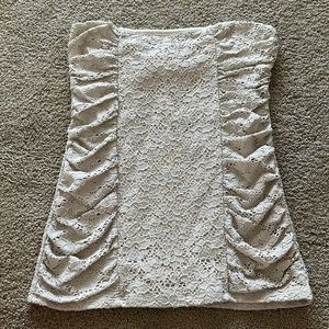 Nude Floral Strapless Top